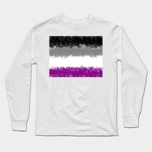 Asexual Flag in Crosshatch Design Long Sleeve T-Shirt